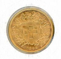 Image 1 for 1935 Swiss 20 Francs aUNC