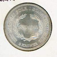 Image 1 for 1945 Denmark Silver 2 Kroner - Uncirculated