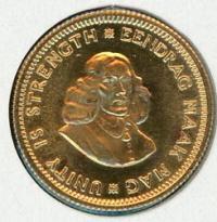 Image 2 for 1976 South Africa Gold One Rand Coin