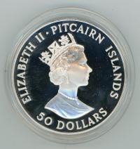 Image 2 for 1988 5oz Pitcairn Islands $50 Silver Proof .999 Coin