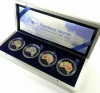 Image 1 for 2003 $1 Pioneers of Aviation Australia Map Shaped 1oz Silver Proof Coin Set