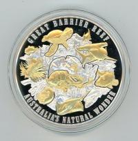 Image 2 for 2018 Niue 5oz Gold Plated Silver Proof - Great Barrier Reef World Money Fair Issue