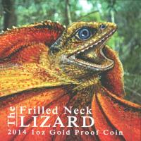 Image 4 for 2014 The Frilled Neck LIZARD 1oz Gold Proof Coin