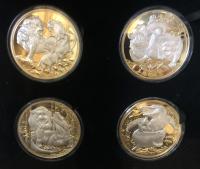 Image 2 for 2022 Niue APEX PREDATORS 4 Coin 5oz Gilded Pure Silver Proof Set