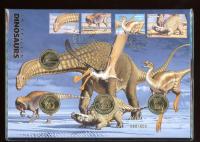 Image 1 for 2022 Australian Dinosaurs Prestige PNC with 4 Coins and Gold Foil Overprint 068-500