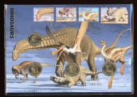 Image 1 for 2022 Australian Dinosaurs Prestige PNC with 4 Coins and Gold Foil Overprint 069-500