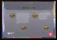 Image 2 for 2022 Australian Dinosaurs Prestige PNC with 4 Coins with Privy Marks and Gold Foil Overprint 330-1000