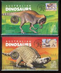 Image 3 for 2022 Australian Dinosaurs Set of 4 PNCs 074 and 075 - Perth Stamp and Coin Show Limited to only 120