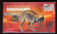 Image 1 for 2022 Australian Dinosaurs PNC - Brisbane Stamp and Coin Show with Gold Foil Overprint 087-100