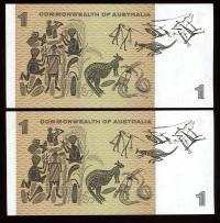 Image 2 for 1966 Consecutive Pair One Dollar Coombs Wilson AAL 304857-858 aUNC