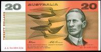 Image 1 for 1994 $20 Fraser-Evans Red Serials AA94 000524 UNC