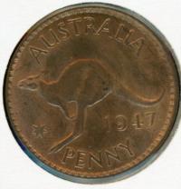 Image 1 for 1947 Australian One Penny - UNC