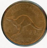 Image 1 for 1951 PL Australian One Penny - UNC