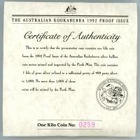 Image 4 for 1992 One Kilo Silver Proof Kookaburra