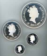Image 2 for 1997 Kilo Kookaburra Four Coin Proof Set -1kg, 10oz, 2oz, & 1oz
