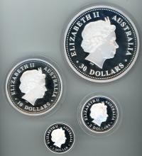 Image 2 for 2000 Kilo Kookaburra Four Coin Proof Set - 1kg, 10oz, 2oz & 1oz