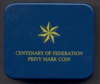 Image 2 for 2001 1oz Kookaburra Silver Coin - Centenary of Federation Gold Privy Mark