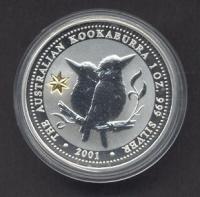 Image 1 for 2001 1oz Kookaburra Silver Coin - Centenary of Federation Gold Privy Mark