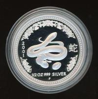 Image 3 for 2001 Lunar Year of the Snake 3 Coin Proof Set