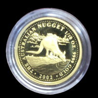 Image 2 for 2002 Australian Nugget One Tenth oz Gold Proof Coin - Kangaroo