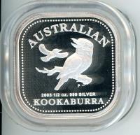 Image 1 for 2003 Australian Half Ounce Square Kookaburra Proof Coin