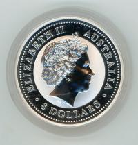 Image 3 for 2004 Year of the Monkey 5oz Australian Lunar Silver Coin Series - Gilded Edition with Colour 
