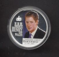 Image 1 for 2005 Prince Henry of Wales 21st Birthday Coloured 1oz Silver Proof Coin