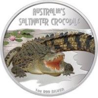Image 2 for 2009 Tuvalu Australian Saltwater Crocodile 1oz Coloured Silver Proof