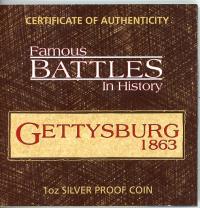 Image 4 for 2009 Tuvalu Famous Battles In History 1oz Coloured Silver Proof - Gettysburg