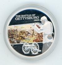 Image 2 for 2009 Tuvalu Famous Battles In History 1oz Coloured Silver Proof - Gettysburg