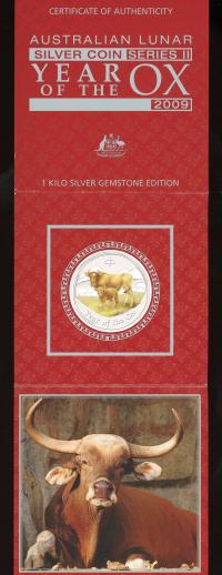 Image 5 for 2009 One Kilo Year of the Goat Coloured Coin with Citrine Gemstone Eye