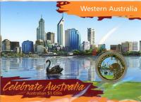 Image 1 for 2009 Celebrate Australia Coloured Uncirculated $1 Coin - Western Australia