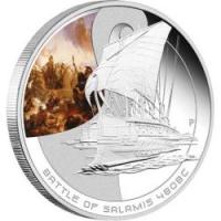 Image 3 for 2010 Cook Islands Famous Naval Battles 1oz Coloured Silver Proof - Salamis 480BC