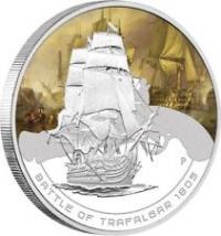 Image 2 for 2010 Cook Islands Famous Naval Battles 1oz Coloured Silver Proof - Trafalgar 1805