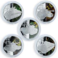 Image 1 for 2010 Tanks of World War II 5 Coin Coloured Silver Coin Set