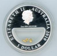 Image 3 for 2010 Treasures of Australia 1oz Silver Locket Coin - Gold