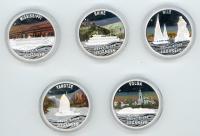 Image 2 for 2010 Tuvalu 1oz Coloured Silver Five Coin Set - Great River Journeys