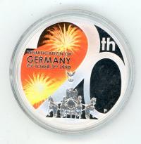 Image 2 for 2010 Tuvalu Reunification of Germany 1oz Coloured Silver Proof