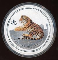 Image 2 for 2010 One Kilo Year of the Tiger Coloured Coin with Gemstone Eye