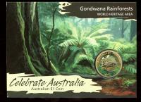 Image 6 for 2011 Celebrate Australia Set of 5 Coloured $1 Coins in Album