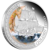 Image 2 for 2011 Tuvalu Coloured 1oz Silver Proof Ships That Changed the World - Golden Hind