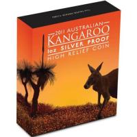 Image 1 for 2011 1oz Silver Kangaroo High Relief Coin