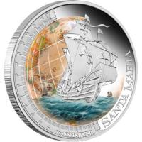 Image 2 for 2011 Tuvalu Coloured 1oz Silver Proof Ships That Changed the world - Santa Maria