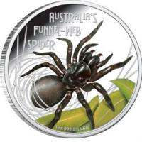 Image 3 for 2012 1oz Coloured Silver Proof Deadly and Dangerous Funnel-Web Spider