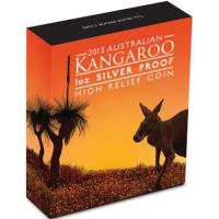 Image 1 for 2013 1oz Silver Kangaroo High Relief Coin