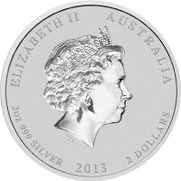 Image 3 for 2013 Australian Lunar Series II Year of the Snake 2oz Silver Coloured Coin - Perth ANDA