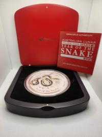 Image 1 for 2013 One Kilo Year of the Snake Coloured Coin with Black Diamond Eye