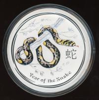 Image 2 for 2013 One Kilo Year of the Snake Coloured Coin with Black Diamond Eye