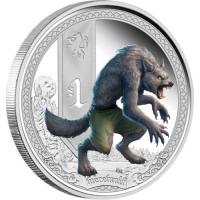 Image 2 for 2013 Tuvalu Coloured 1oz Silver Proof Mythical Creatures - Werewolf