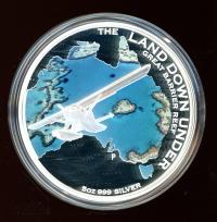 Image 1 for 2014 5oz Coloured Silver Proof Coin - Land Down Under Great Barrier Reef